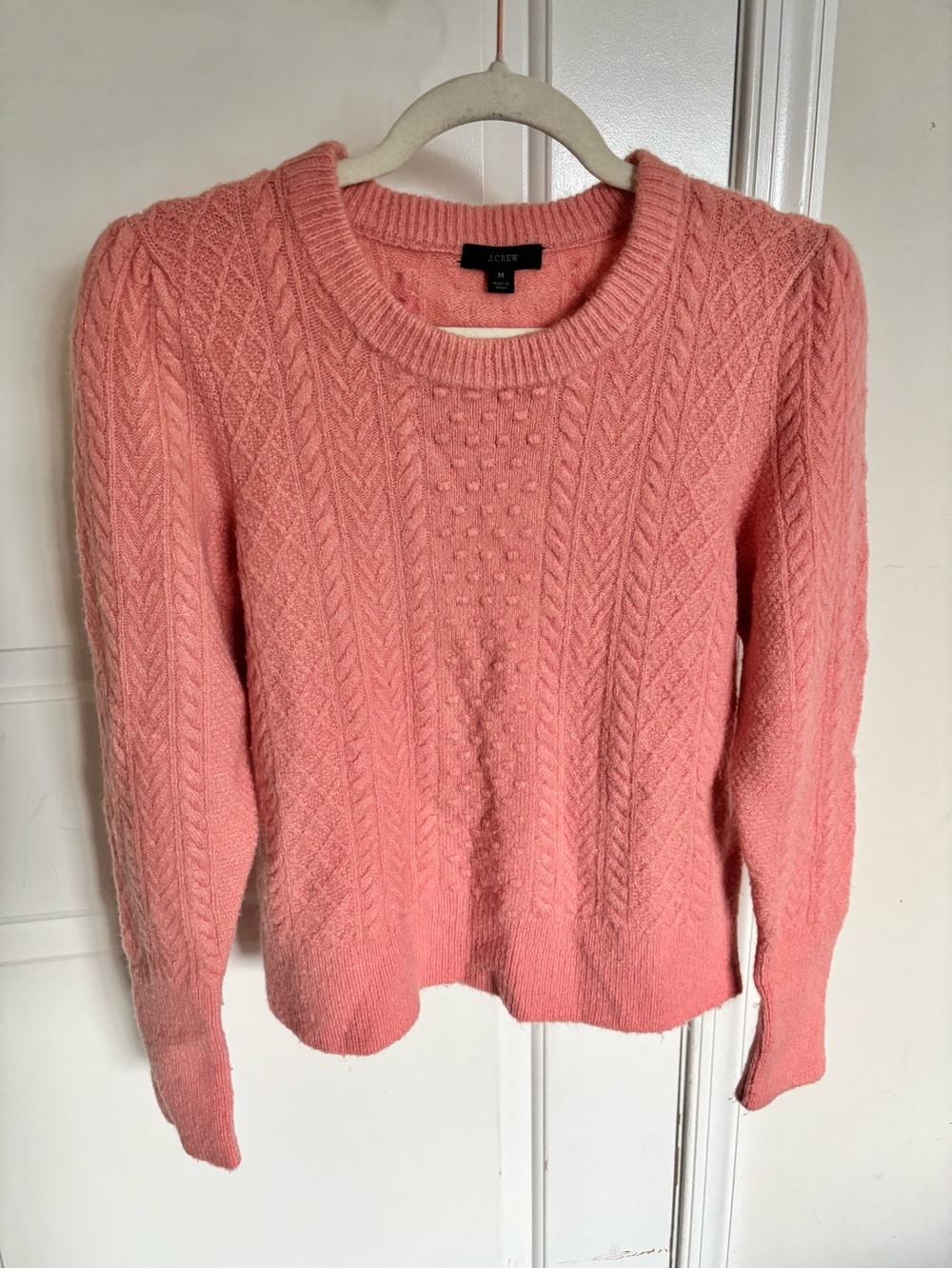 J. Crew Stretch Wool Cable Knit Sweater